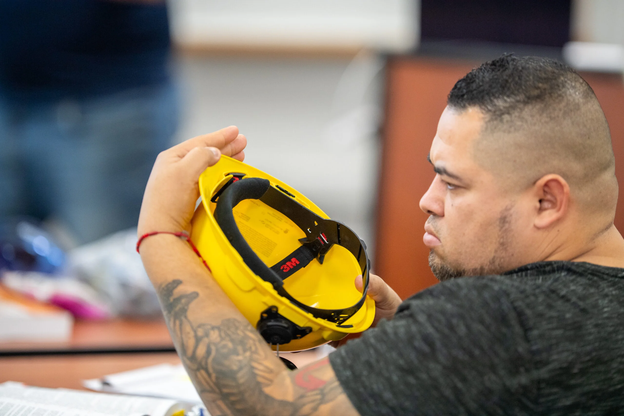OSHA class participants in hands-on training